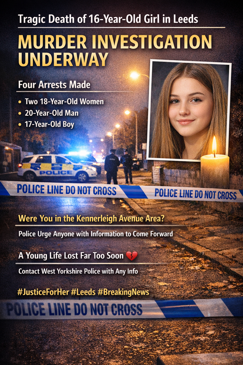 16 year old girl murdered in LEED, UK www.iowascan.com